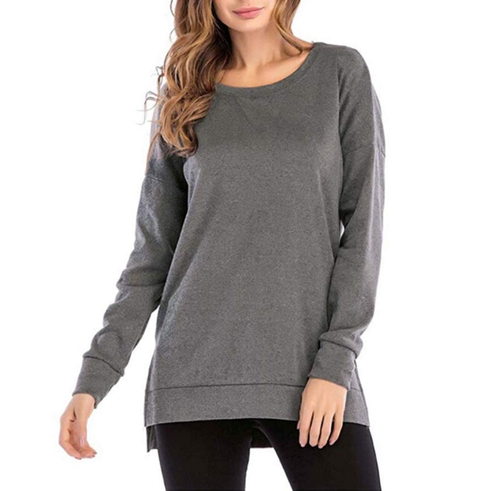 NWT Women's Side Split Crew Neck Pullover - Picture 7 of 8